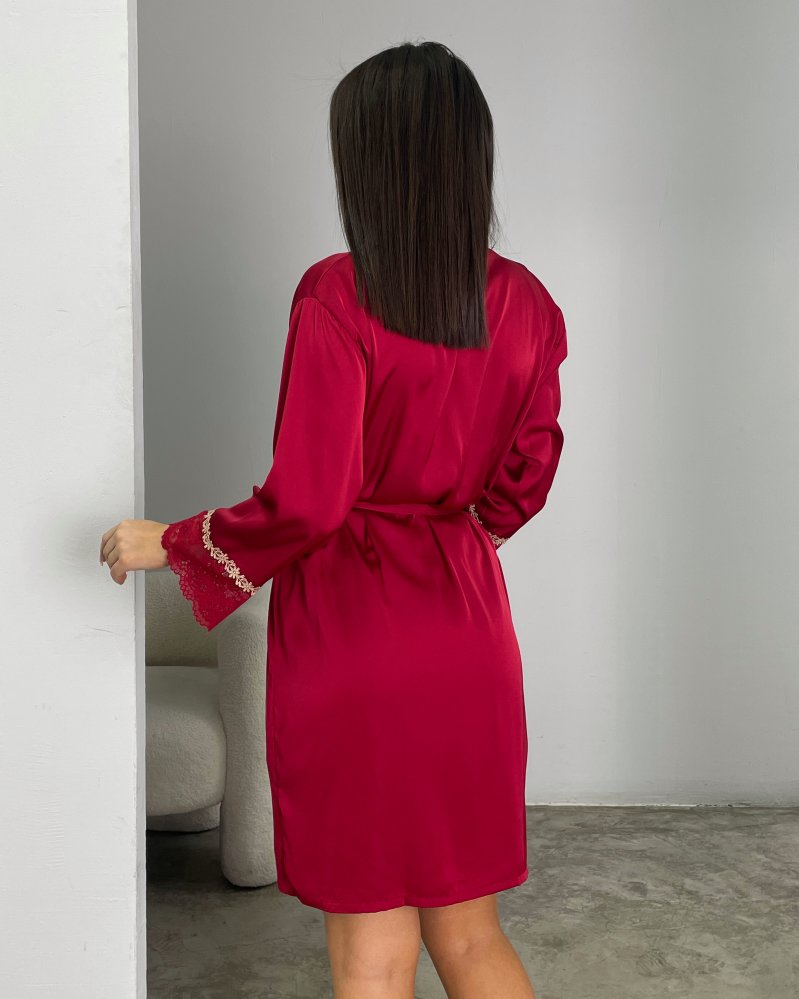 Ночная сорочка с пеньюаром (атлас) 72447997\1025