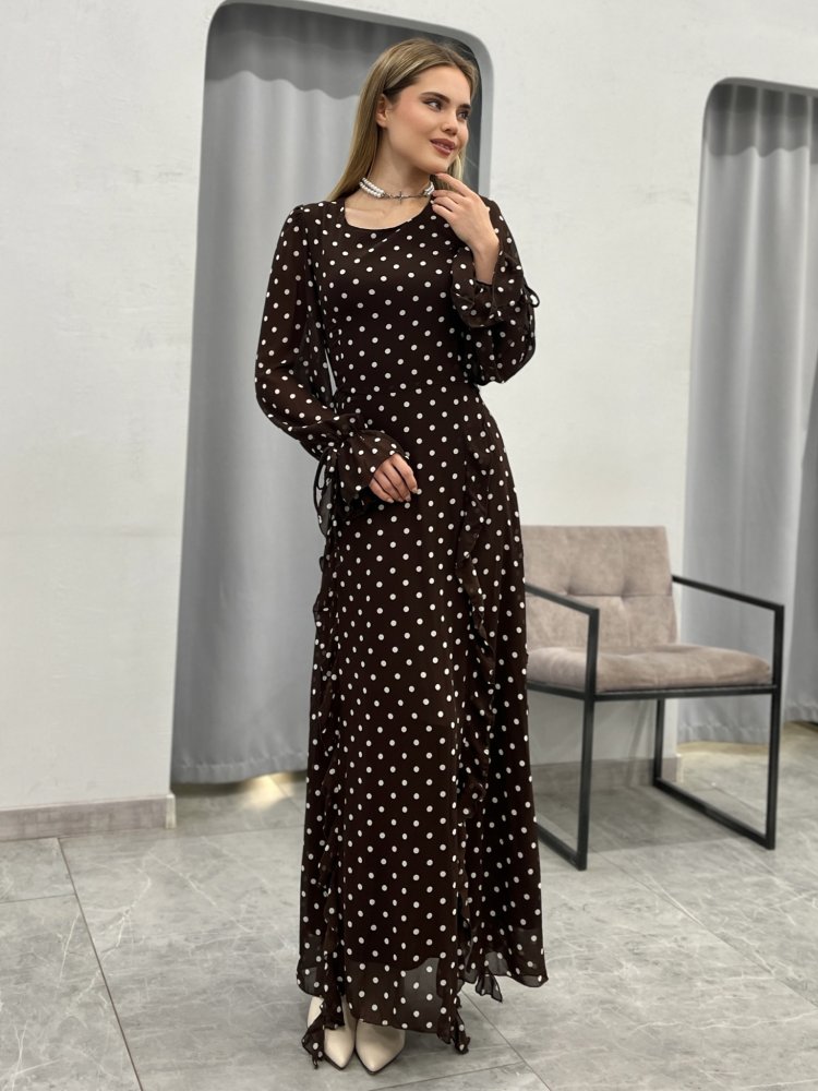 Платье в горошек (шифон) 72460903\1013