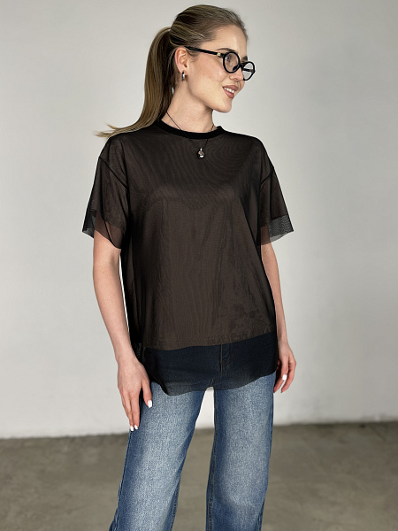 Футболка с сеткой SHOPDAANNA 72459678\323