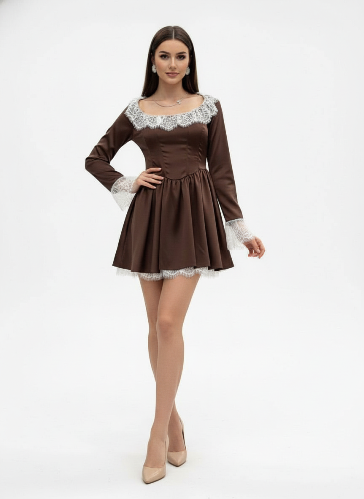 Платье с кружевом 72461280\1013