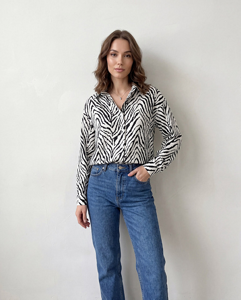 Рубашка SHOPDAANNA с анималистичным принтом 72456120\44