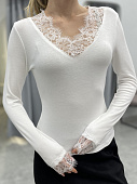 Лонгслив с кружевом 72460902\25