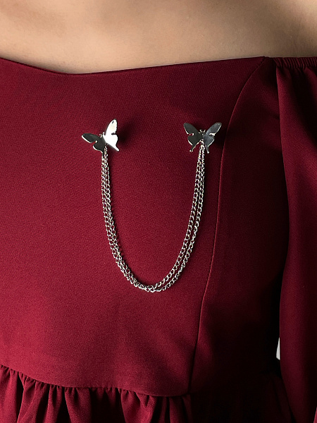 Брошь-цепочка с бабочками 72458765\448