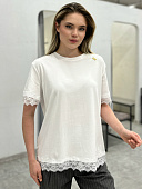 Футболка с кружевом 72461877\25