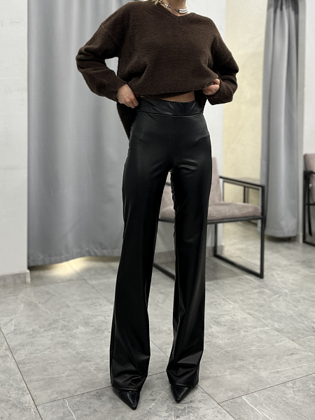 Брюки клёш утепленные (искусственная кожа) 72460905\15