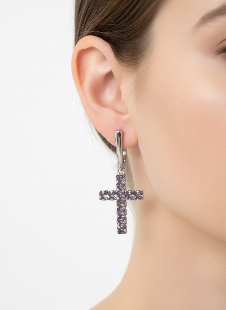 Серьги крестики 72461631\854