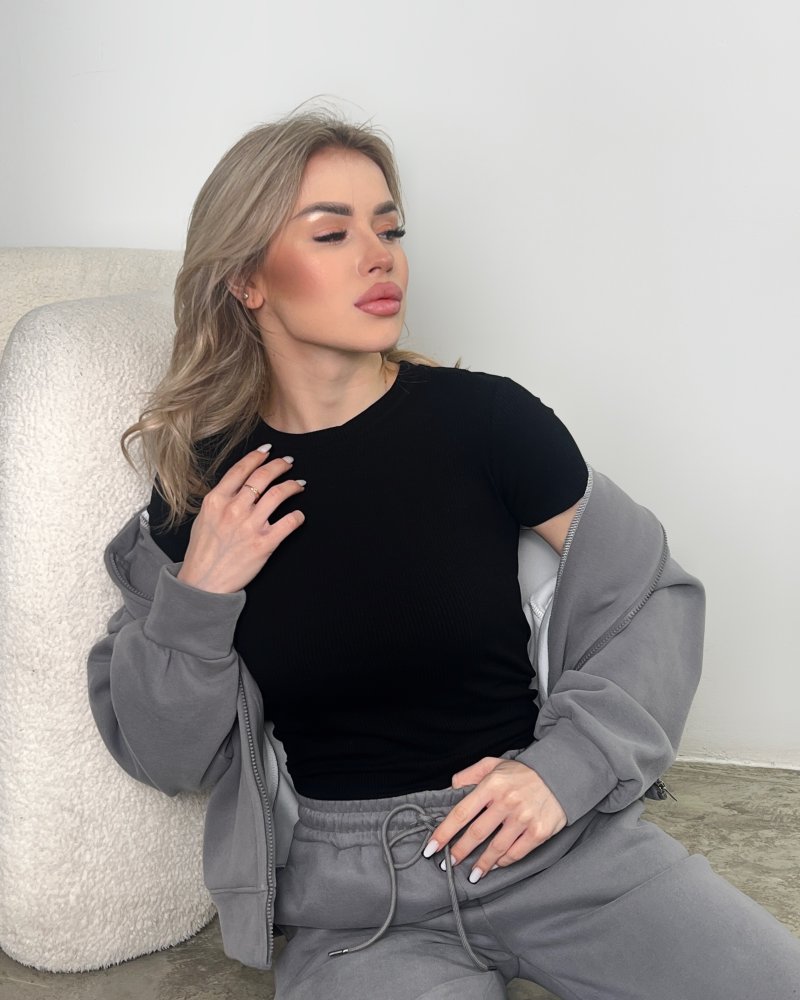 Приталенная футболка в рубчик Exclusive 72447225\15