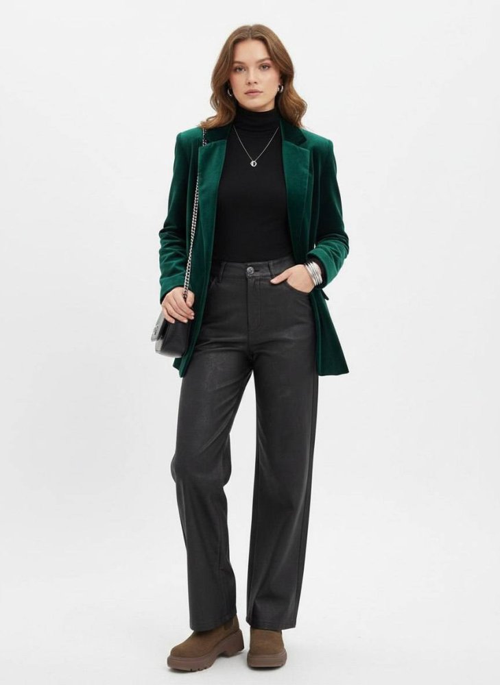 Брюки прямого кроя экокожа 72460986\15