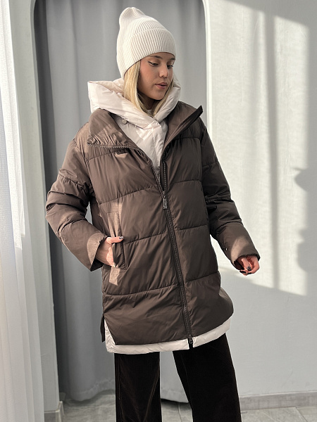 Пуховик комбинированный с капюшоном 1186 72460650\1013