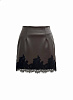 Юбка с кружевом (искусственная кожа) 72461250\1031