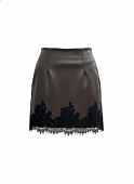 Юбка с кружевом (искусственная кожа) 72461250\1031