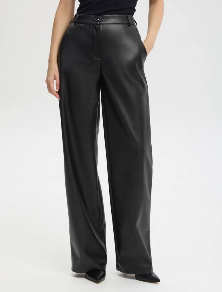 Брюки прямого кроя экокожа 72461207\15