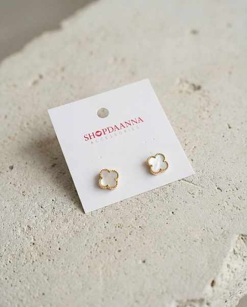 Серьги гвоздики клевер 72462309\718