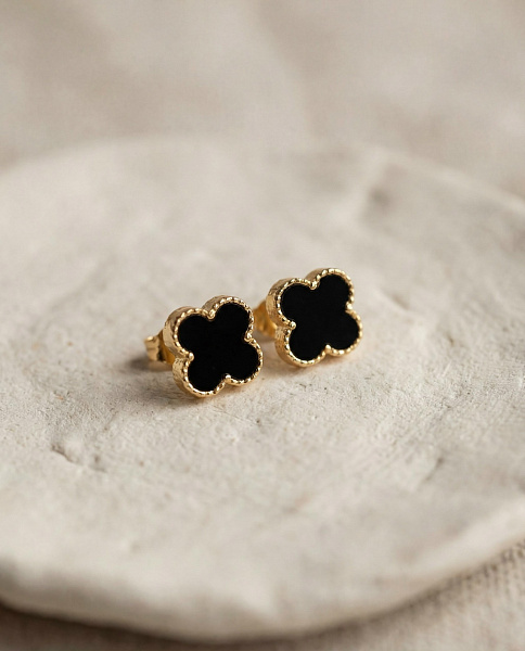 Серьги гвоздики клевер 72462308\881