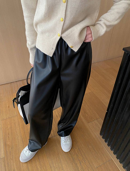 Брюки утепленные (искусственная кожа) 72460988\15