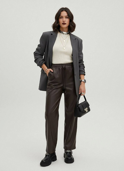 Брюки  (искусственная кожа) 72460943\1013