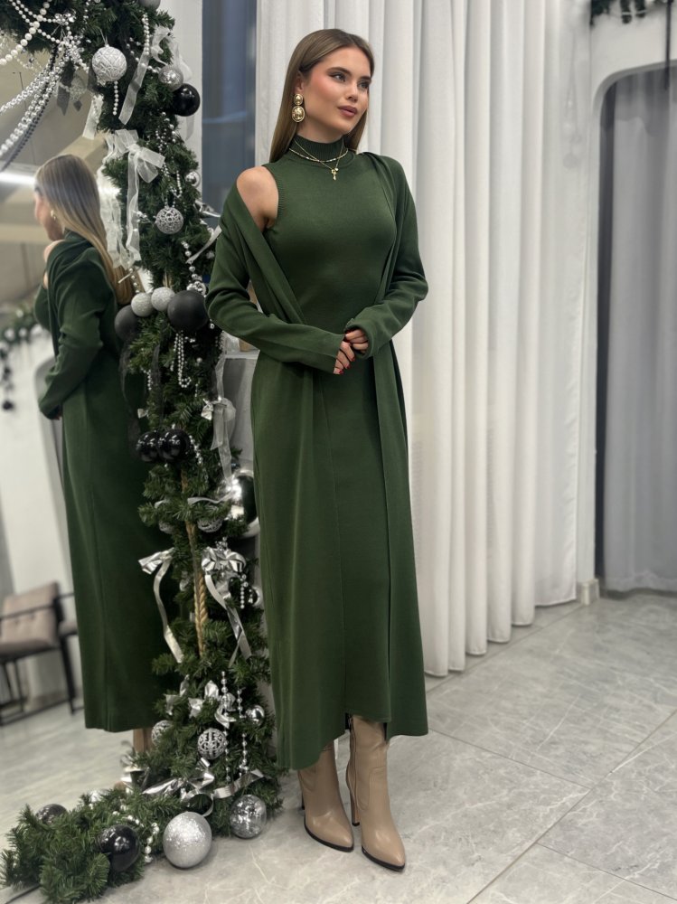 Платье трикотажное с кардиганом 72461505\709