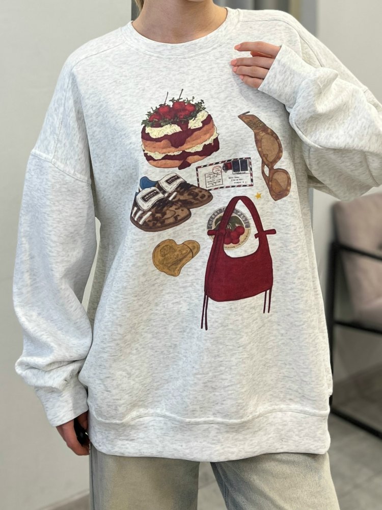 Свитшот с принтом (Корея) 72462132\1225