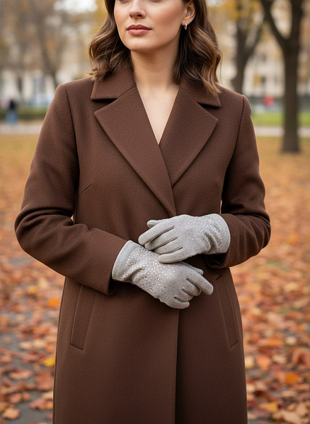 Перчатки кашемировые со стразами 72460523\1017