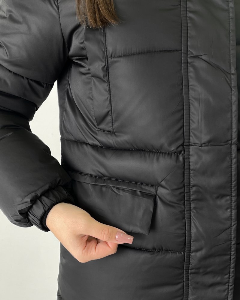Куртка удлиненная с капюшоном (зима) 72430811\15