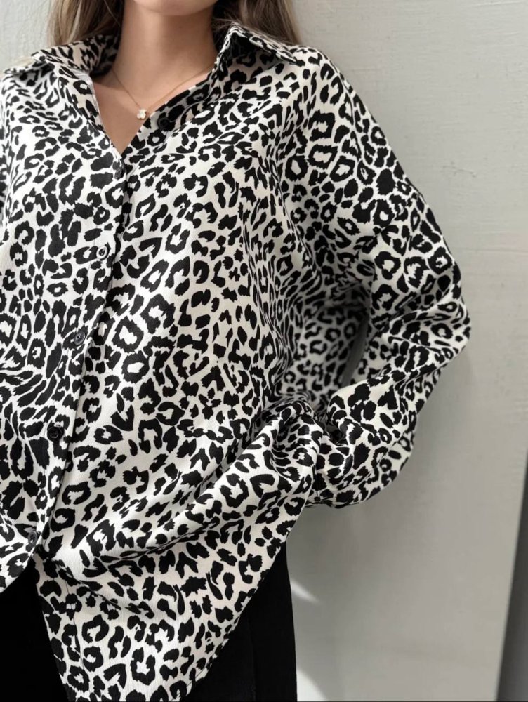 Рубашка с анималистичным принтом 72460350\25