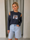 Лонгслив с принтом SHOPDAANNA 72463095\1008