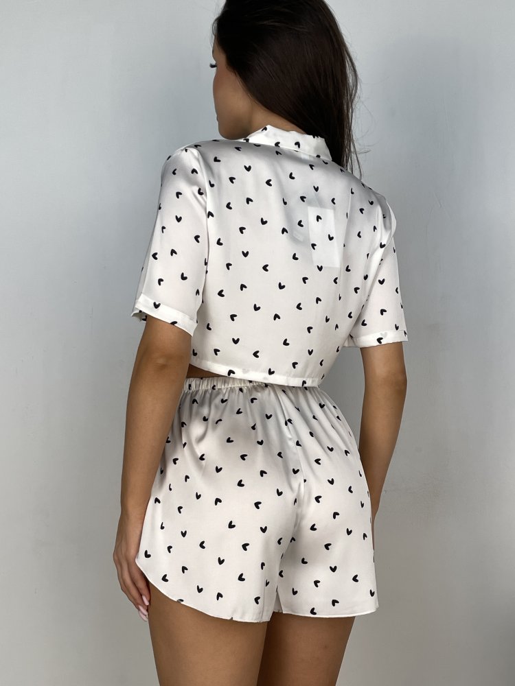 Пижама атласная с шортами 72455289\25