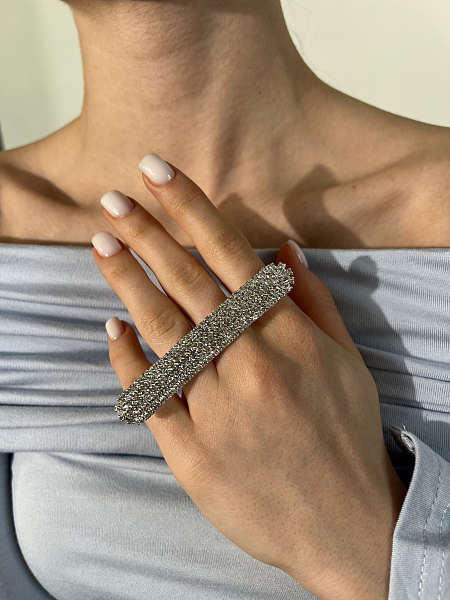 Кольцо на два пальца со стразами 72459828\448