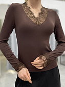 Лонгслив с кружевом 72460902\1013