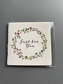 Открытка‒мини "цветочный веночек" 7 × 7 см 72449140\25