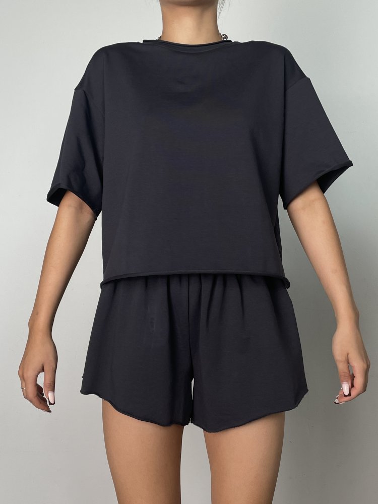 Футболка укороченная oversize, (футер 2х нитка) SHOPDAANNA 72453792\10