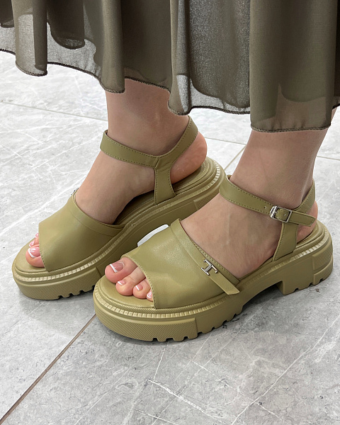 Сандалии на массивной подошве (Натуральная кожа) 72437198\434