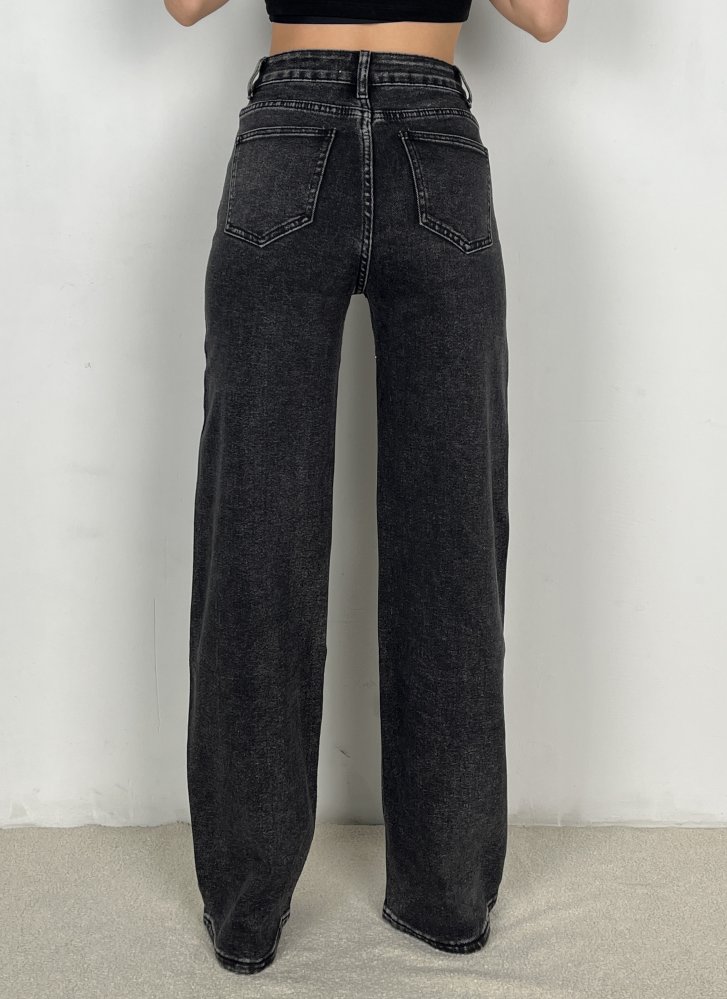 Джинсы прямого кроя со стразами 72455764\1008