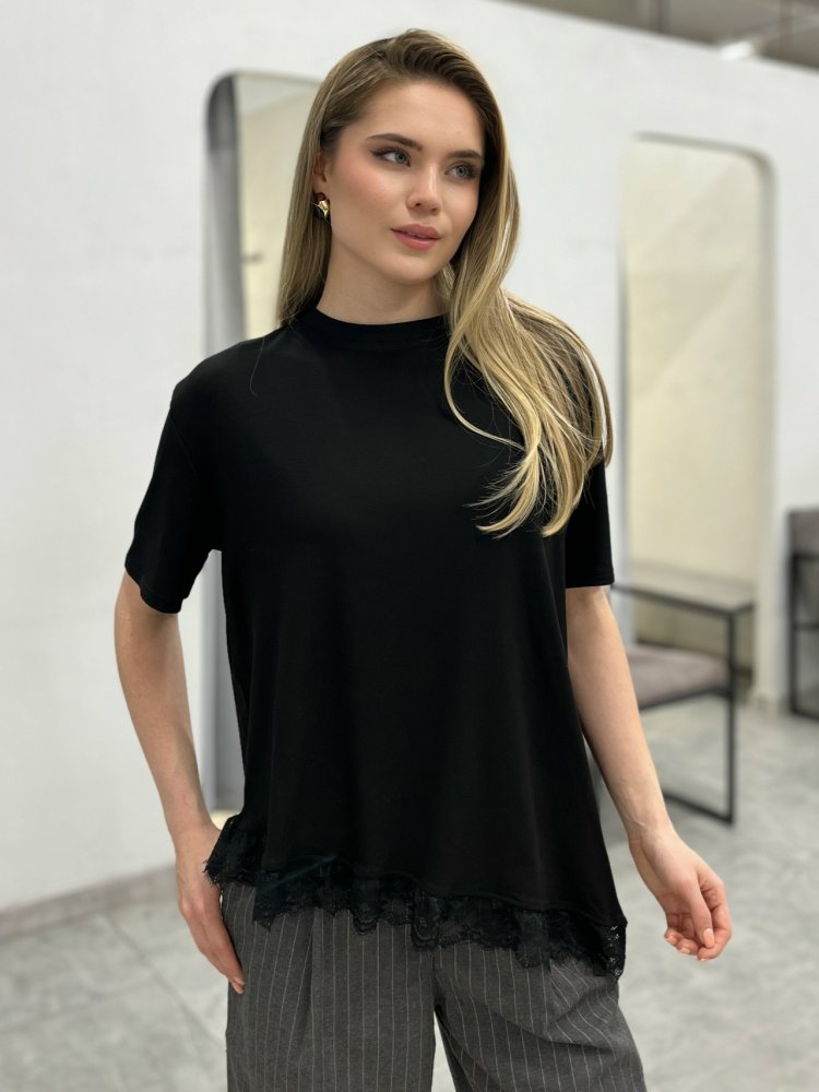 Футболка с кружевом 72461861\15