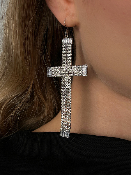 Серьги крестики 72459460\448