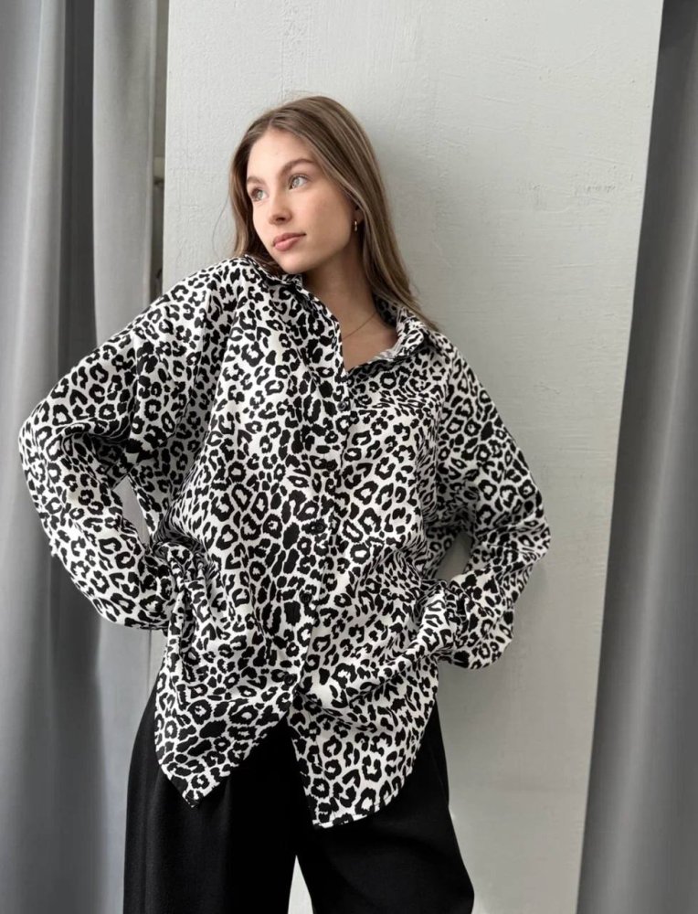 Рубашка с анималистичным принтом 72460350\25