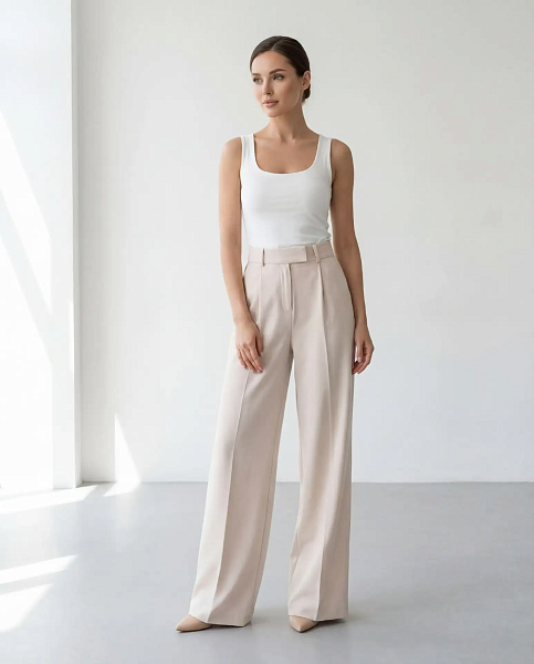 Брюки классические с защипами 72460184\717