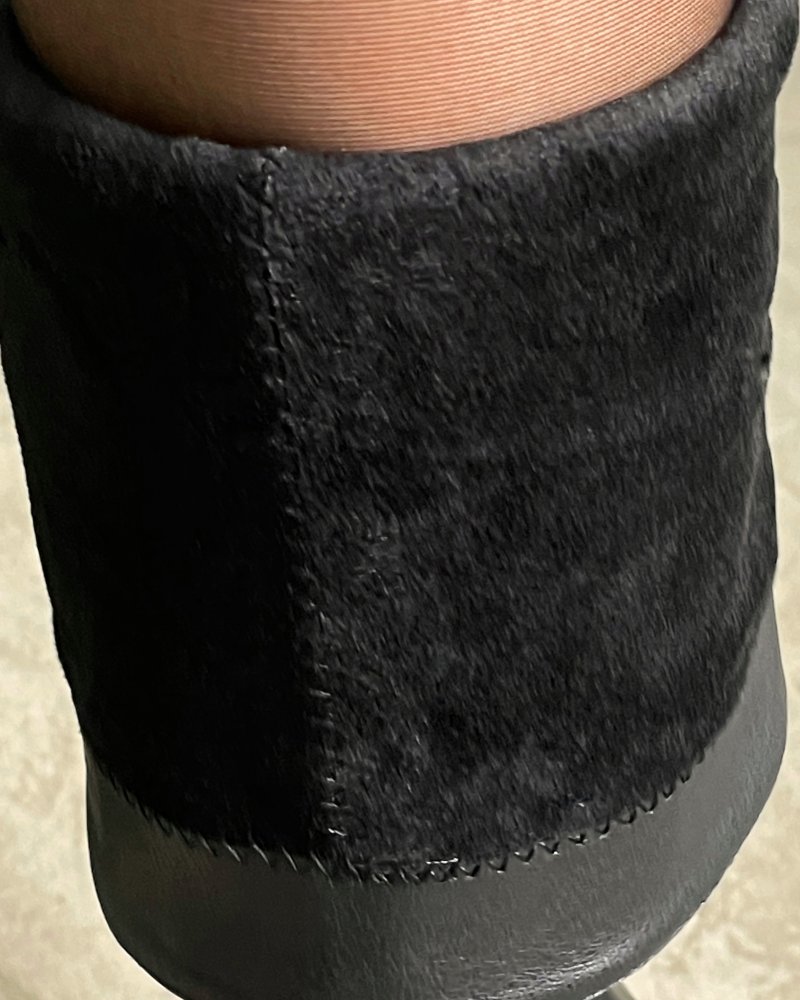 Сапоги на каблуке с острым носом, утепленные флисом 72448058\15