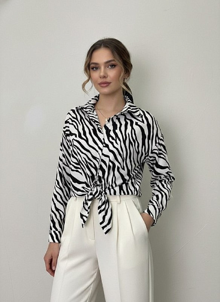 Рубашка SHOPDAANNA с анималистичным принтом 72456102\44