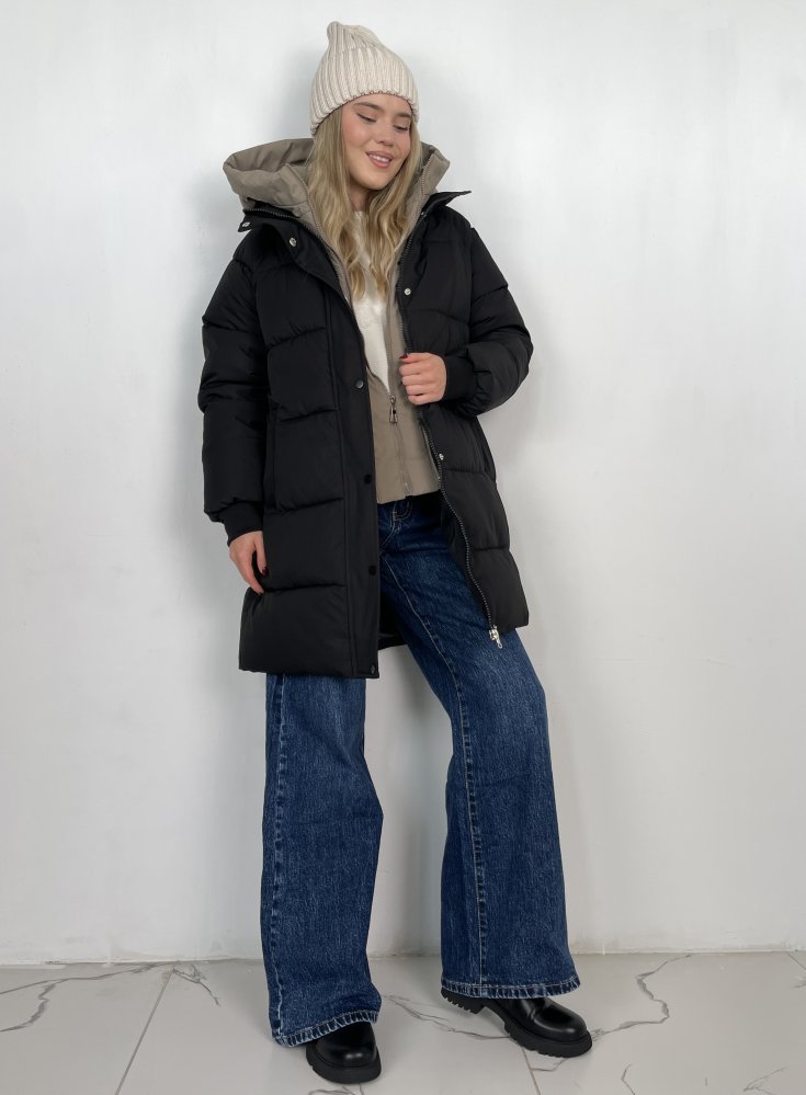 Пуховик удлиненный с капюшоном (зима) 72455726\15