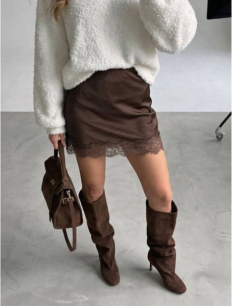 Юбка с кружевом 72460894\1013