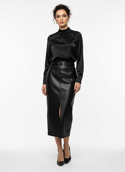 Юбка с разрезом (искусственная кожа) 72461256\15