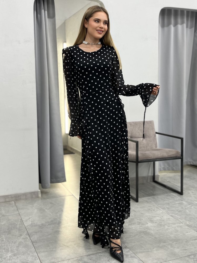 Платье в горошек (шифон) 72460903\15